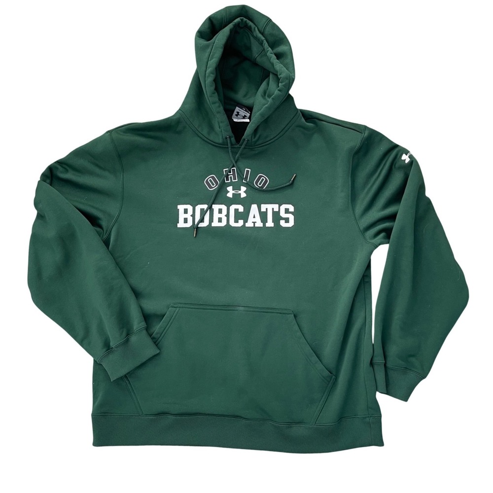 Under Armour Ohio Bobcats ColdGear Hoodie Green Men's Large NCAA‎ Pullover Sweat